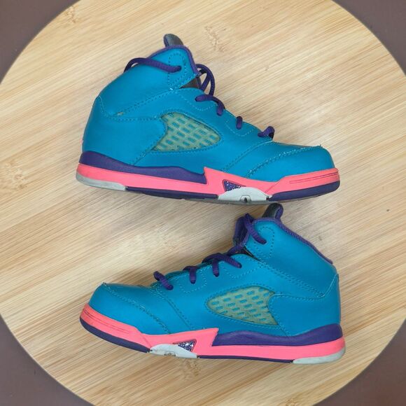Nike Air Jordan 5 V Retro (TD) Tropical Teal Digital Pink 8.5C - Picture 4 of 10